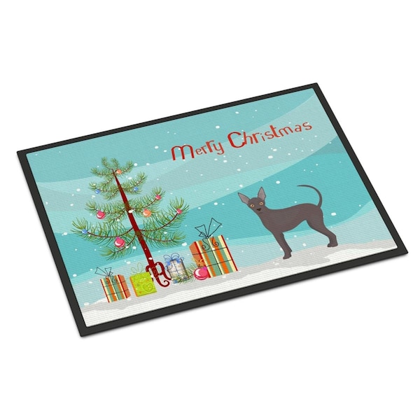 Carolines Treasures 18 x 27 in. Abyssinian or African Hairless Dog Christmas Tree Indoor or Outdoor Mat CK3438MAT - main